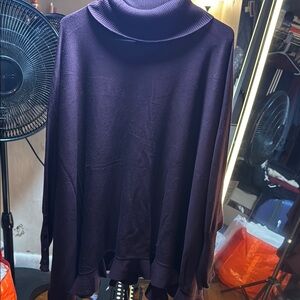 Alfani Purple Cowl Neck Sweater Soft Knit Relaxed Fit